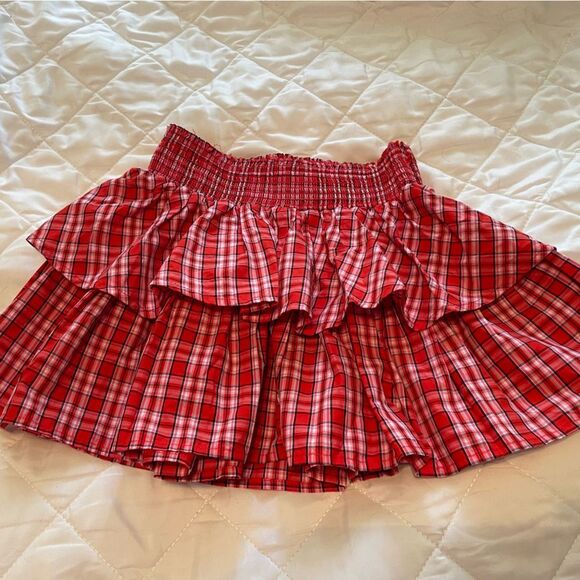 Crewcuts Red Plaid Ruffle Skirt Size 4/5 - Picture 1 of 5